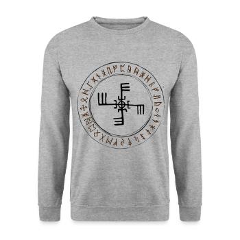 Sweden Sweden Nordic Symbols viking summer snus - Unisex Sweatshirt - salt & pepper - Front - Alina (178cm) & Michal (187cm)