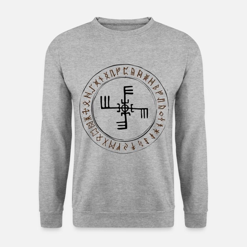 Schweden Schweden Nordic Symbols Wikinger-Sommer-Snus - Unisex Pullover - Weißgrau meliert