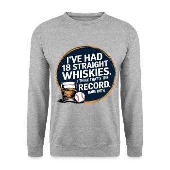 Baseball Babe Ruth Disant Citation Sportive - Sweat-shirt Unisexe - gris chiné - Devant - Alina (178cm) & Michal (187cm)