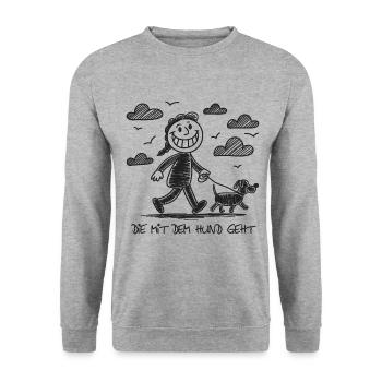 Drôle de dicton de chien pour les amoureux des chiens - Sweat-shirt Unisexe - gris chiné - Devant - Alina (178cm) & Michal (187cm)