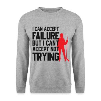 Design de hockey sur glace cool avec un dicton motivant - Sweat-shirt Unisexe - gris chiné - Devant - Alina (178cm) & Michal (187cm)