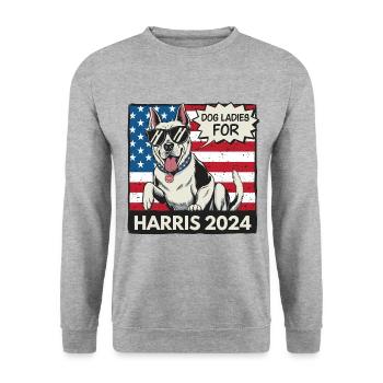 Chien Dames Pour Kamala Harris 2024 États-Unis Amérique - Sweat-shirt Unisexe - gris chiné - Devant - Alina (178cm) & Michal (187cm)