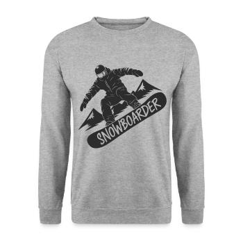 Snowboarders Snowboard Snowboard Sports d’hiver - Sweat-shirt Unisexe - gris chiné - Devant - Alina (178cm) & Michal (187cm)