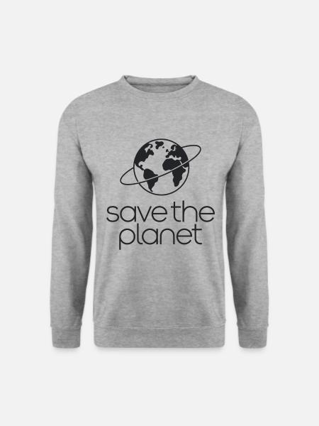 Save the Planet Erde Umweltaktivisten - Unisex Pullover - Weißgrau meliert