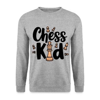 Chess Kid Chess Kids Sayings Quotes - Unisex Sweatshirt - salt & pepper - Front - Alina (178cm) & Michal (187cm)