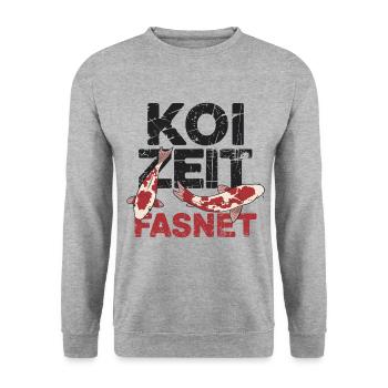 Koi Zeit Fasnet - Carnaval Carnaval - Sweat-shirt Unisexe - gris chiné - Devant - Alina (178cm) & Michal (187cm)