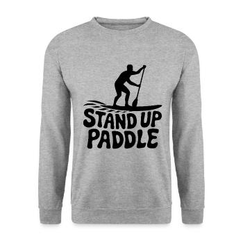 SUP Stand Up Paddle - Sweat-shirt Unisexe - gris chiné - Devant - Alina (178cm) & Michal (187cm)