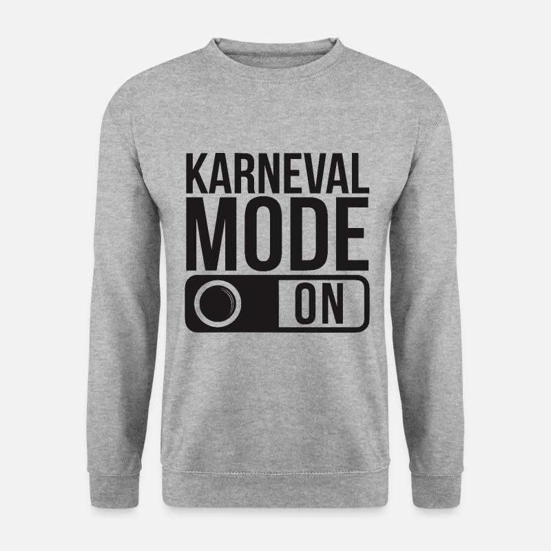 Karneval Mode On Fasching Fasnet - Unisex Pullover - Weißgrau meliert