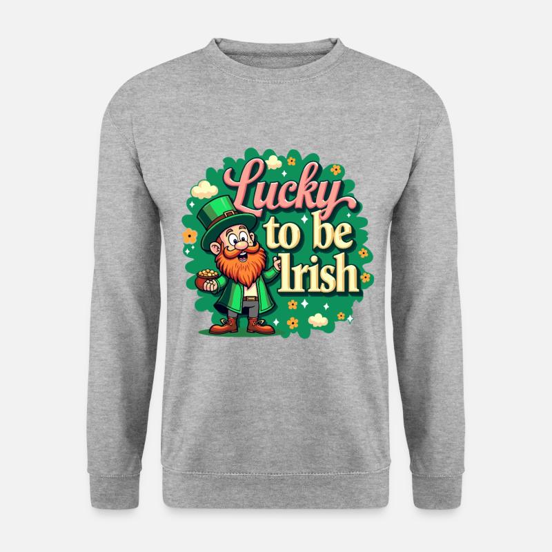 Lucky to be Irish – St. Patrick's Day Leprechaun - Unisex Sweatshirt - salt & pepper