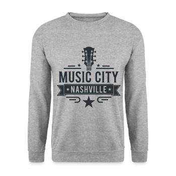 Music City Nashville Guitar Tennessee - Unisex Sweatshirt - salt & pepper - Front - Alina (178cm) & Michal (187cm)