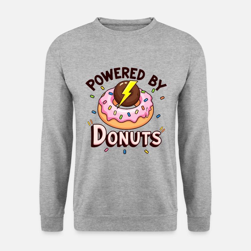 Powered By Donuts - Unisex Pullover - Weißgrau meliert