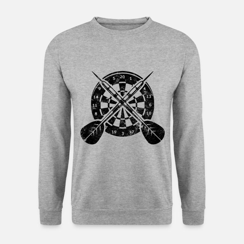 Dartscheibe Darts Symbol - Unisex Pullover - Weißgrau meliert