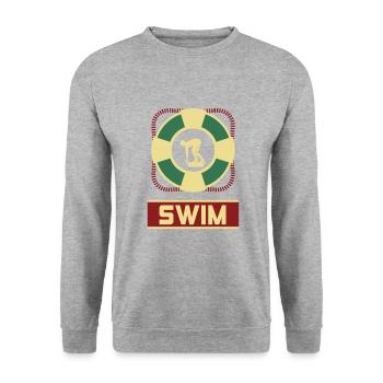 Swimming- Shirt Swimming Pool Pool Water Gift - Unisex Sweatshirt - salt & pepper - Front - Alina (178cm) & Michal (187cm)