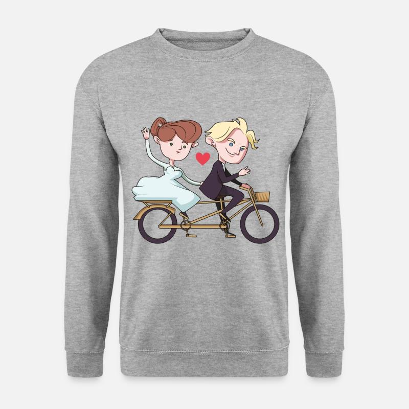 Hochzeit paar married herz brautpaar - Unisex Pullover - Weißgrau meliert