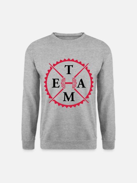 hantel gym team - Unisex Pullover - Weißgrau meliert