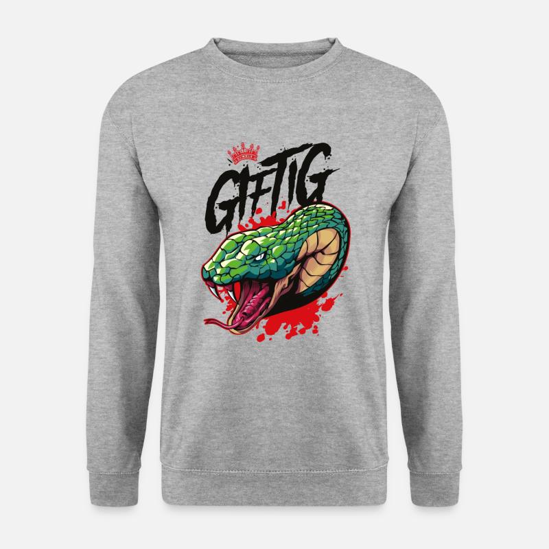 schlange giftig - Unisex Pullover - Weißgrau meliert