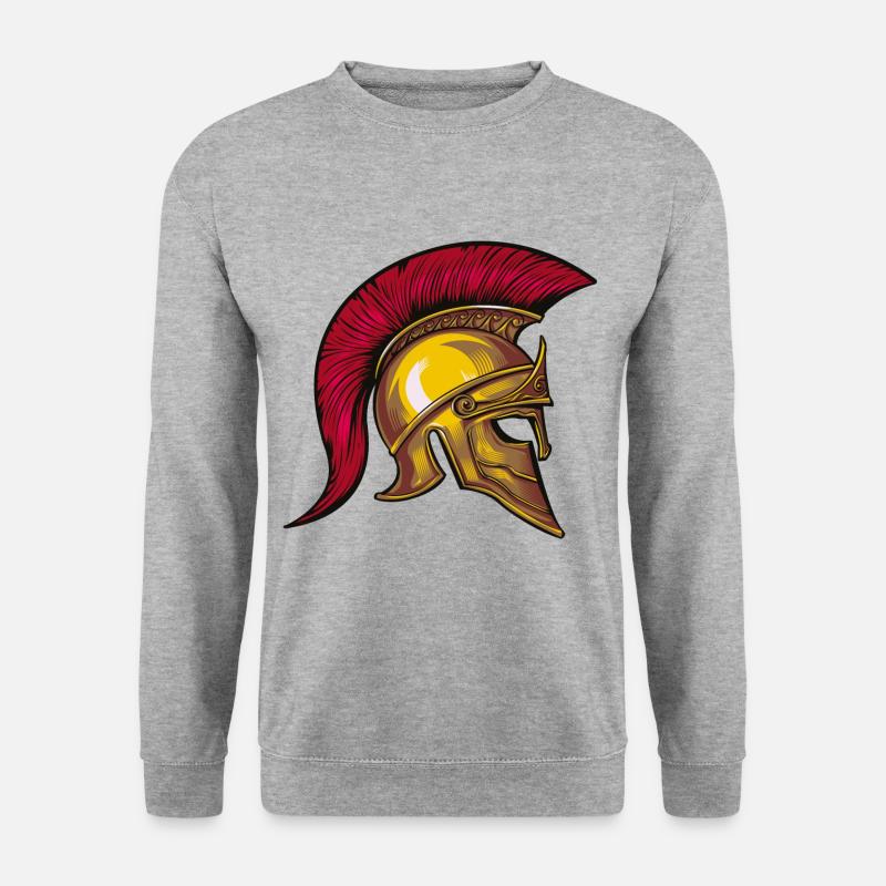 spartaner helm symbol - Unisex Pullover - Weißgrau meliert