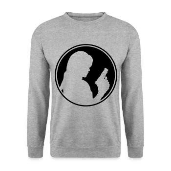 Cercle de silhouette pistolet femme - Sweat-shirt Unisexe - gris chiné - Devant - Alina (178cm) & Michal (187cm)