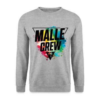 malle crew bunt klecks - Unisex Pullover - Weißgrau meliert - Vorne - Alina (178cm) & Michal (187cm)
