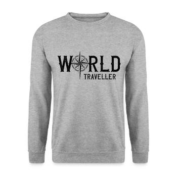 Voyage boussole voyage vacances - Sweat-shirt Unisexe - gris chiné - Devant - Alina (178cm) & Michal (187cm)