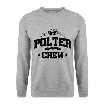 Polter Crew Polterabend Team - Unisex Pullover - Weißgrau meliert - Vorne - Alina (178cm) & Michal (187cm)