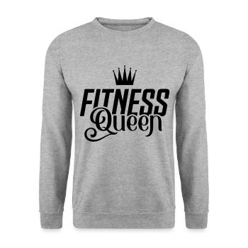 Fitness Queen Krone Workout - Unisex Pullover - Weißgrau meliert - Vorne - Alina (178cm) & Michal (187cm)