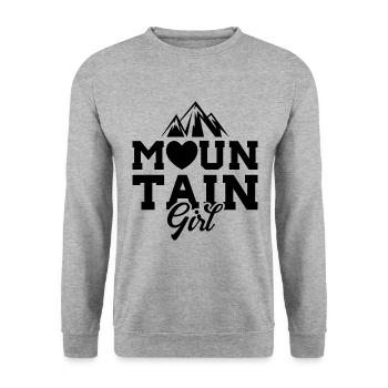 Berg Mädchen Liebe Herz - Unisex Pullover - Weißgrau meliert - Vorne - Alina (178cm) & Michal (187cm)