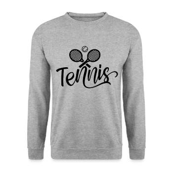 Tennis Sport Raquettes de tennis - Sweat-shirt Unisexe - gris chiné - Devant - Alina (178cm) & Michal (187cm)