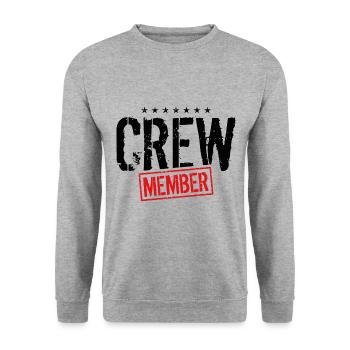 timbre de membre d'équipage - Sweat-shirt Unisexe - gris chiné - Devant - Alina (178cm) & Michal (187cm)