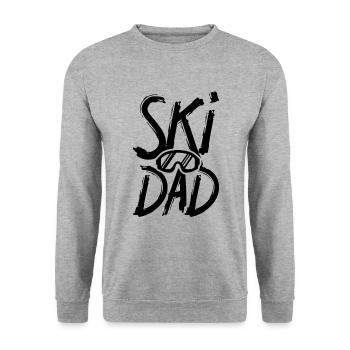 Ski Papa Vatertag Skiing Spruch - Unisex Pullover - Weißgrau meliert - Vorne - Alina (178cm) & Michal (187cm)