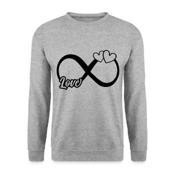 love infinity infinity symbol - Unisex Sweatshirt - salt & pepper - Front - Alina (178cm) & Michal (187cm)