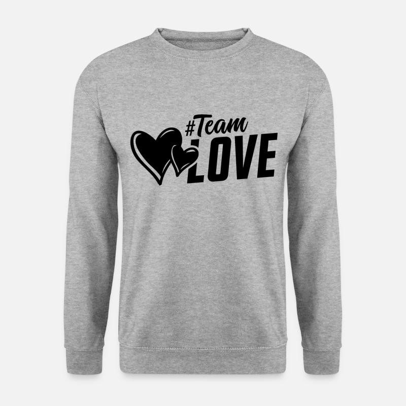 team liebe love herzen herz - Unisex Pullover - Weißgrau meliert