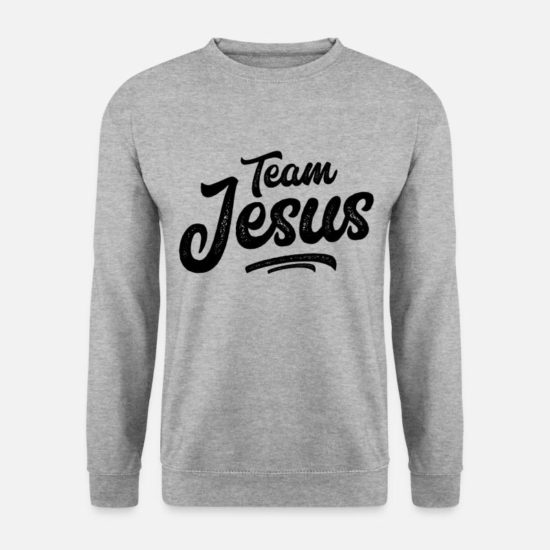 Team Jesus Christus Glaube - Unisex Pullover - Weißgrau meliert