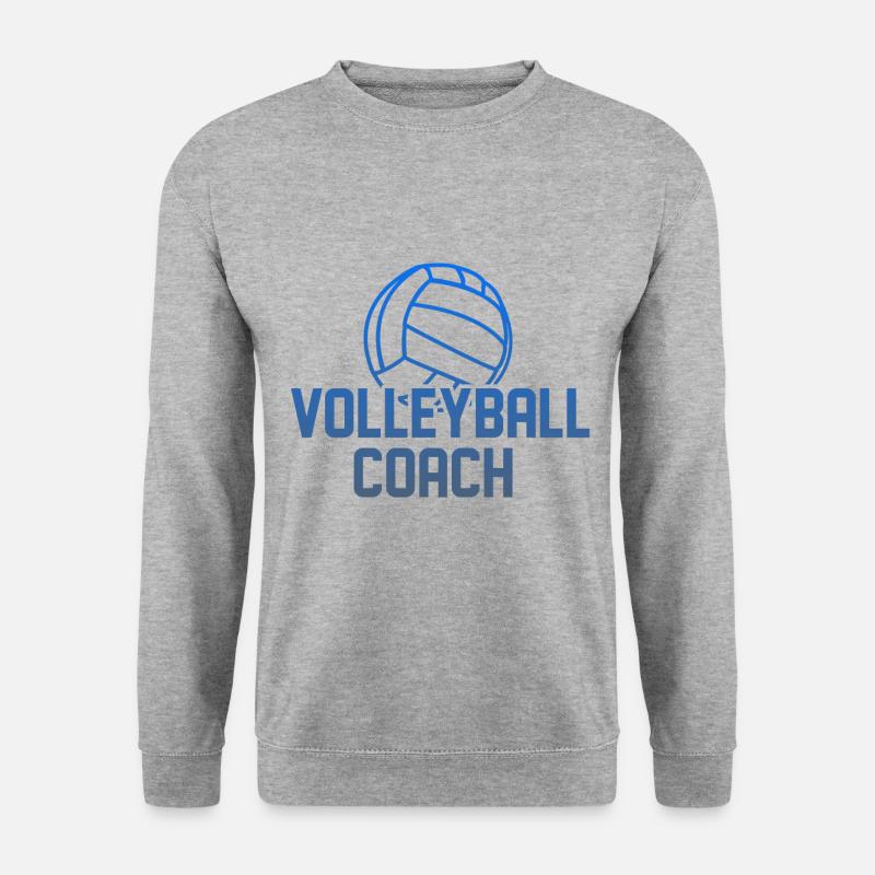 Lustiger Volleyball Trainer Coach Spruch - Unisex Pullover - Weißgrau meliert