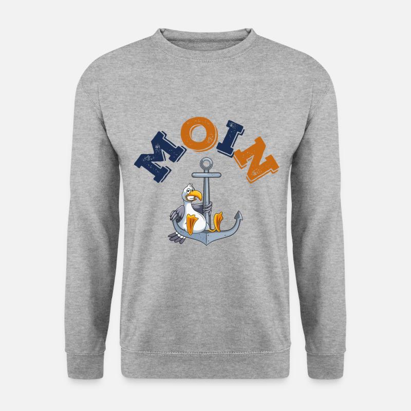 anker möwe moin comic - Unisex Pullover - Weißgrau meliert