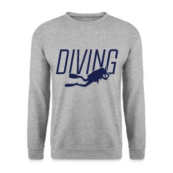Diving Logo Scuba Dive - Unisex Sweatshirt - salt & pepper - Front - Alina (178cm) & Michal (187cm)