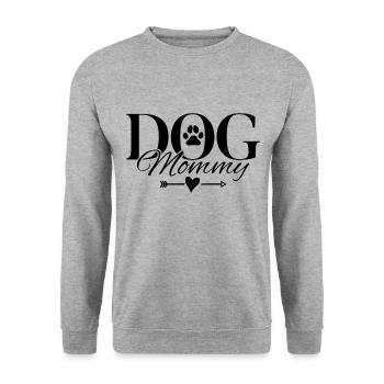 Hunde Mama Hundepfote Herz - Unisex Pullover - Weißgrau meliert - Vorne - Alina (178cm) & Michal (187cm)