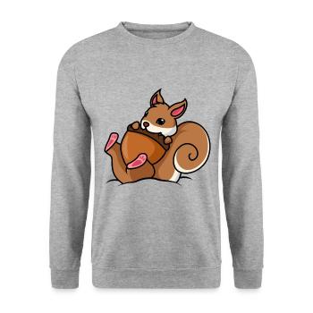 Squirrel Nut Comic - Unisex Sweatshirt - salt & pepper - Front - Alina (178cm) & Michal (187cm)