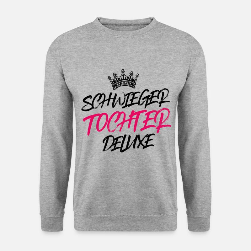 schwiegertochter deluxe krone - Unisex Pullover - Weißgrau meliert