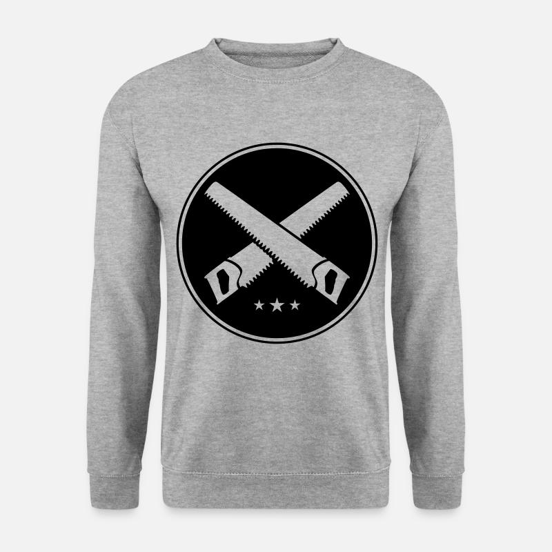 säge handwerker werkstatt kreis icon - Unisex Pullover - Weißgrau meliert