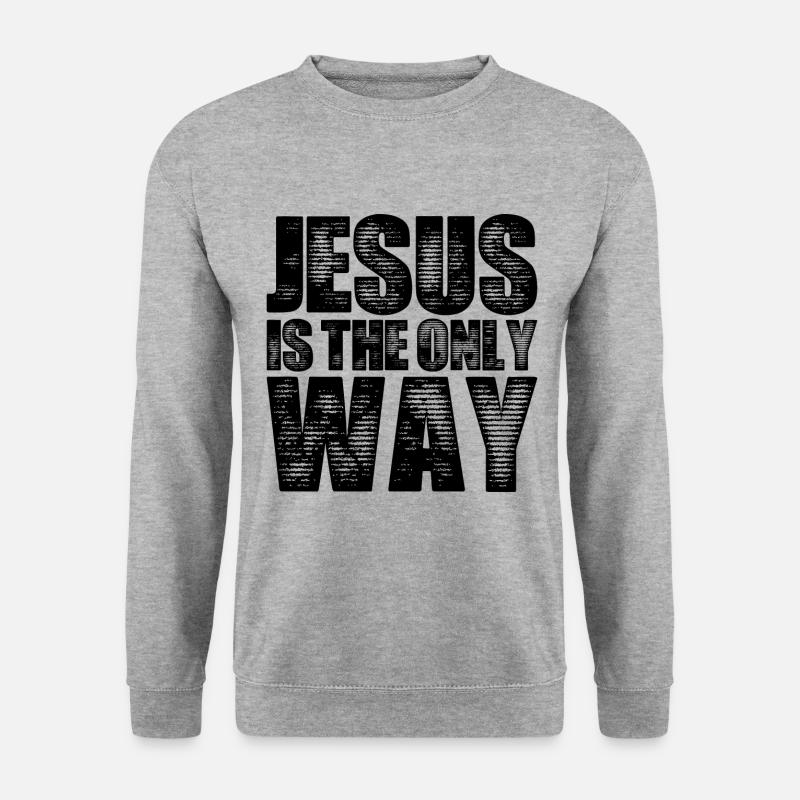 Jesus Christus Glaube - Unisex Pullover - Weißgrau meliert