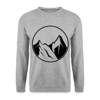 mountains symbol circle nature mountains - Unisex Sweatshirt - salt & pepper - Front - Alina (178cm) & Michal (187cm)