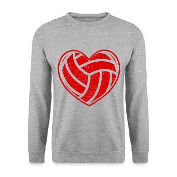 Love volleyball heart symbol - Unisex Sweatshirt - salt & pepper - Front - Alina (178cm) & Michal (187cm)