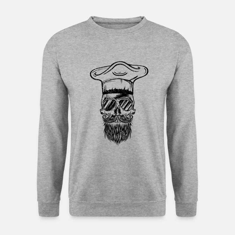 Skull chef symbol cooking - Unisex Sweatshirt - salt & pepper