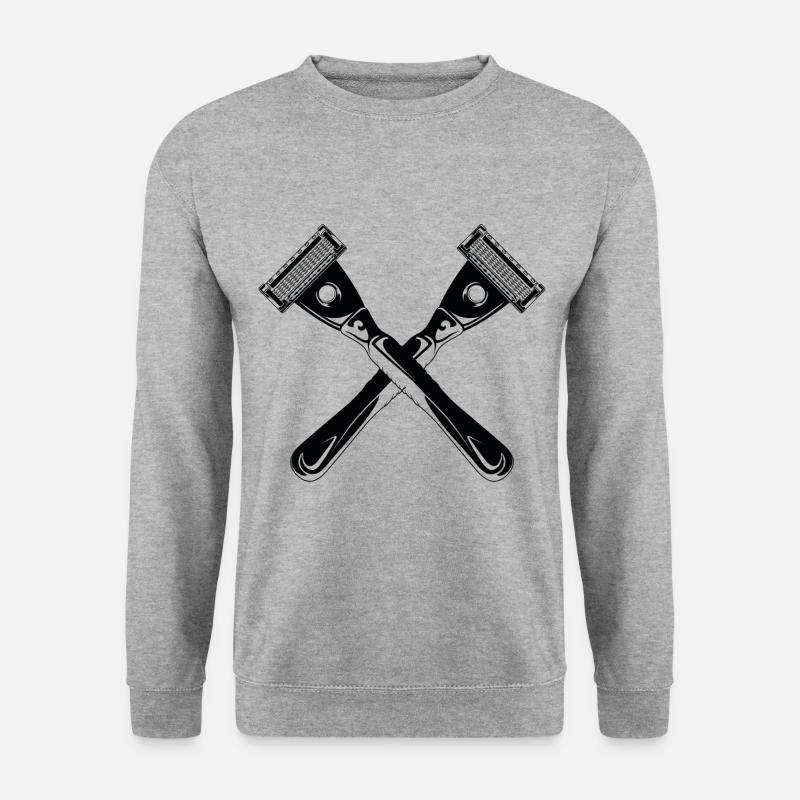 rasierklinge shave - Unisex Pullover - Weißgrau meliert