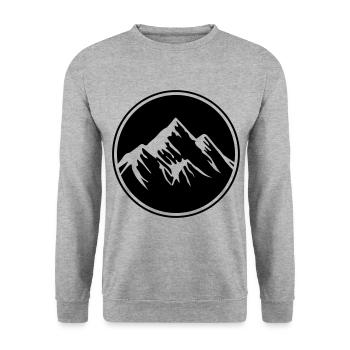 Mountain Symbol County Mountains - Unisex Sweatshirt - salt & pepper - Front - Alina (178cm) & Michal (187cm)