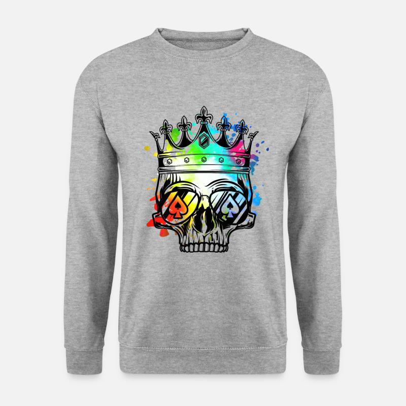 Skeleton Skull Crown King Symbol - Unisex Sweatshirt - salt & pepper