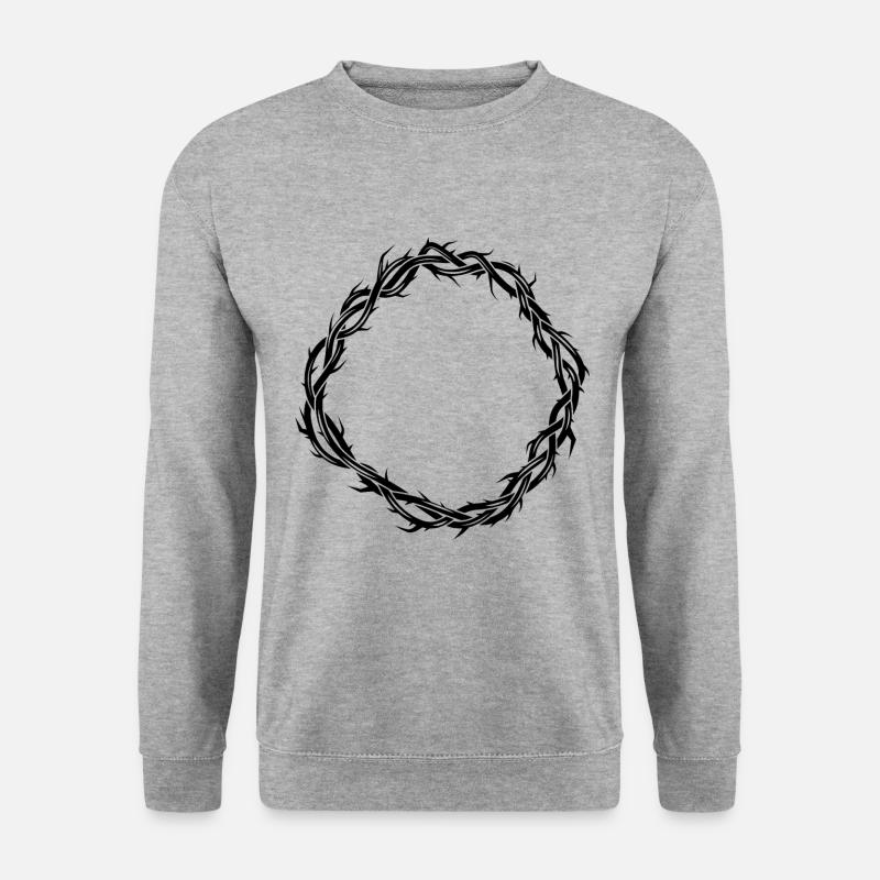 Dornenkrone Jesus Symbol - Unisex Pullover - Weißgrau meliert