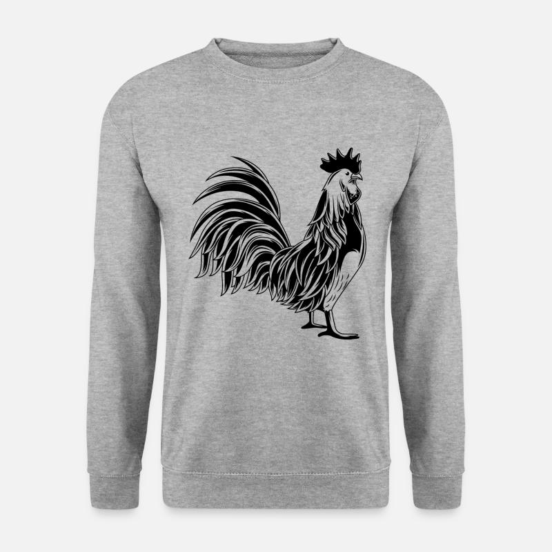 Hahn Gockel Tier - Unisex Pullover - Weißgrau meliert