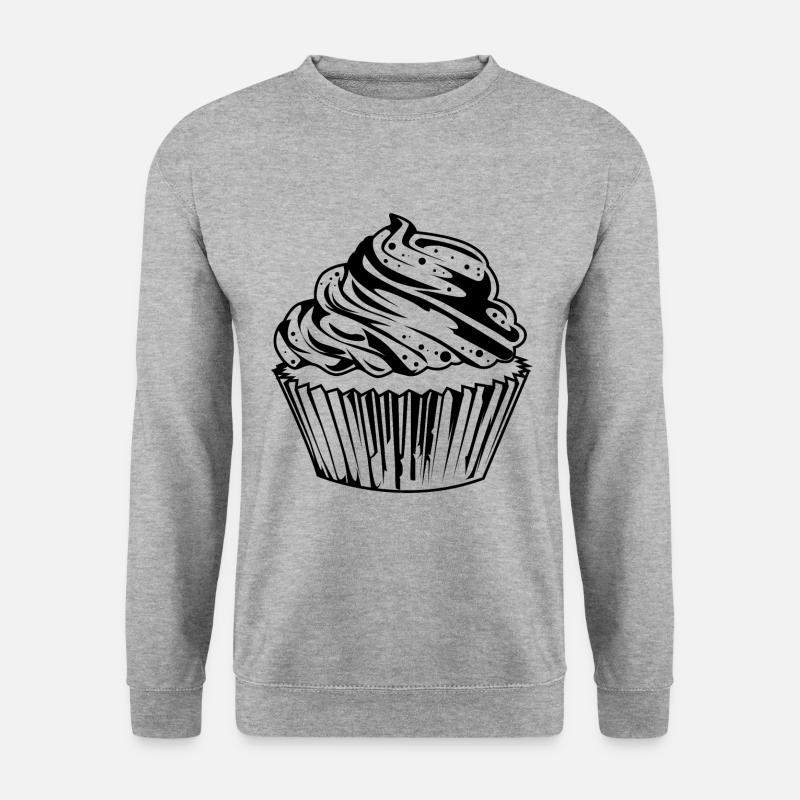 Muffin Cupcake Essen - Unisex Pullover - Weißgrau meliert
